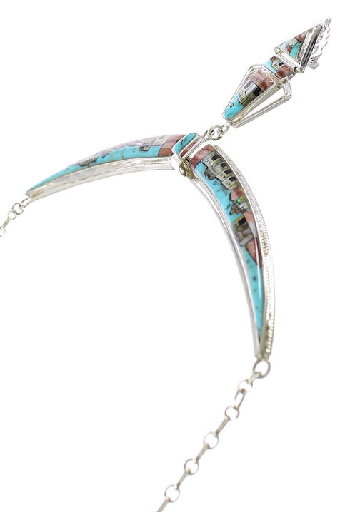 Multicolor Link Necklace With Detachable Centerpiece Earrings YS70516