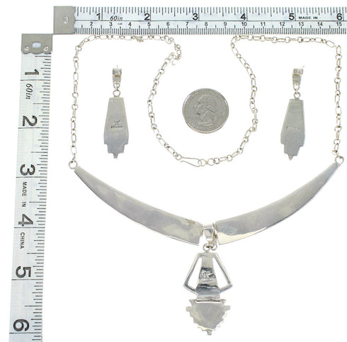 Multicolor Link Necklace With Detachable Centerpiece Earrings YS70516