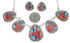 Multicolor Sterling Silver Southwestern Necklace And Earrings Set EX54158