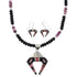 Southwest Multicolor Sterling Silver Necklace Earrings Set PX34508