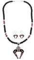 Southwest Multicolor Sterling Silver Necklace Earrings Set PX34508