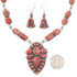 Southwest Red Oyster Shell Link Necklace And Earrings Set EX32930