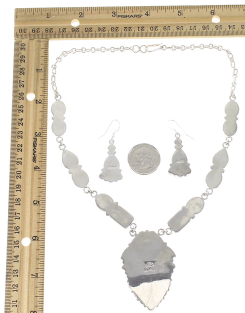 Southwest Red Oyster Shell Link Necklace And Earrings Set EX32930