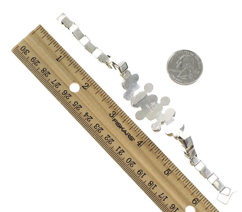 Southwest Multicolor Sterling Silver Link Bracelet VX65030