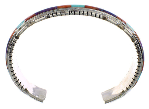Multicolor Inlay And Silver Cuff Bracelet Jewelry BW70382
