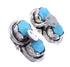 Turquoise Genuine Sterling Silver Zuni Effie Calavaza Snake Post Earrings AX98741