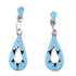 Zuni Turquoise Inlay Authentic Sterling Silver Post Dangle Earrings RX98799