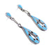 Zuni Turquoise Inlay Authentic Sterling Silver Post Dangle Earrings RX98799