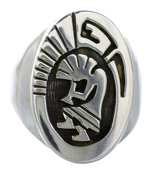 Navajo Calvin Peterson Kokopelli Water Wave Sterling Silver Ring Size 10-1/2 RX99663