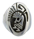 Navajo Calvin Peterson Kokopelli Water Wave Sterling Silver Ring Size 10-1/2 RX99663