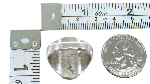 Navajo Calvin Peterson Kokopelli Water Wave Sterling Silver Ring Size 10-1/2 RX99663