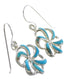 Turquoise Inlay Southwest Sterling Silver Hook Dangle Earrings AX99771