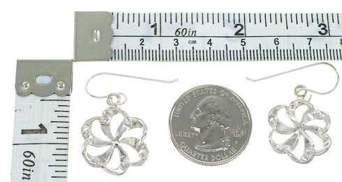 Turquoise Inlay Southwest Sterling Silver Hook Dangle Earrings AX99771