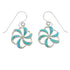 Turquoise Inlay Southwest Silver Hook Dangle Earrings AX99772