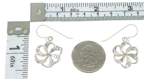 Turquoise Inlay Southwest Sterling Silver Hook Earrings RX99783