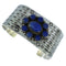 Sterling Silver Navajo Indian Blue Agate Cuff Bracelet RX99791