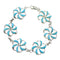 Turquoise Southwest Genuine Sterling Silver Link Bracelet RX99790