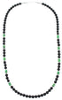 Onyx And Turquoise Authentic Sterling Silver Navajo Bead Necklace RX99882