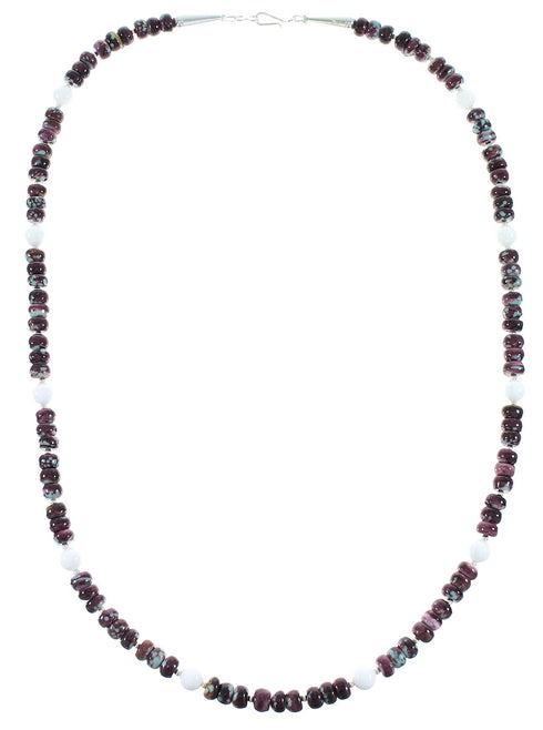 Multicolor Sterling Silver Navajo Bead Treasure Necklace RX99892