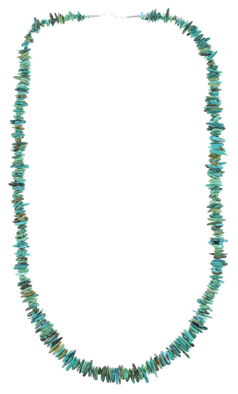 Genuine Sterling Silver Turquoise Bead Necklace RX99821