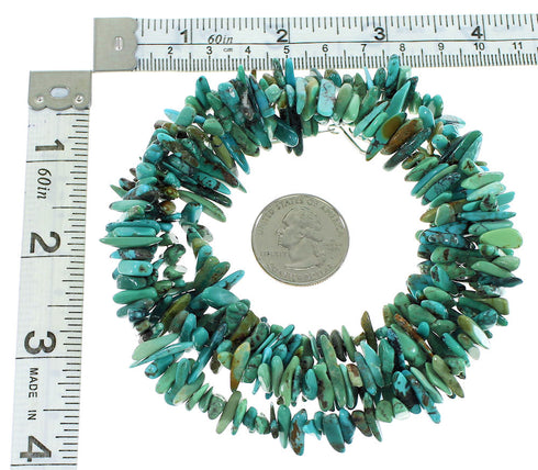 Genuine Sterling Silver Turquoise Bead Necklace RX99821