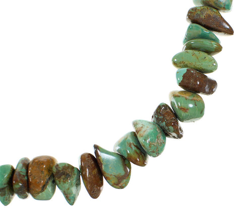 Silver Turquoise Native American Bead Necklace AX99929