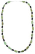 Genuine Sterling Silver Turquoise And Onyx Navajo Bead Necklace AX99938