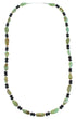 Turquoise And Onyx Silver Navajo Bead Necklace AX99939