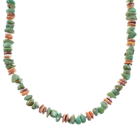 Multicolor Navajo Genuine Sterling Silver Jewelry Bead Necklace AX99948