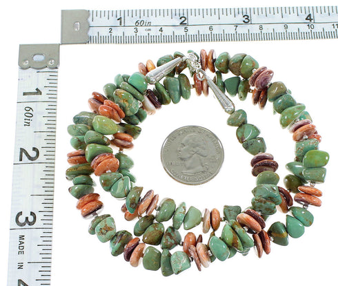 Multicolor Navajo Genuine Sterling Silver Jewelry Bead Necklace AX99948