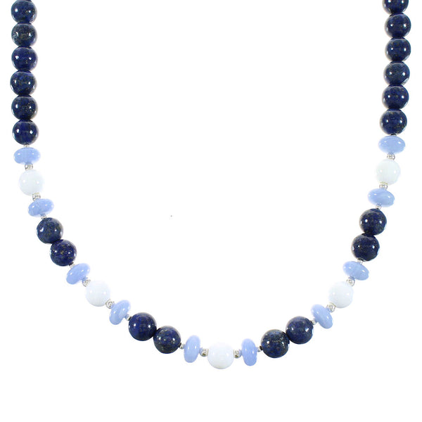 Multicolor Navajo Sterling Silver Bead Necklace AX99958