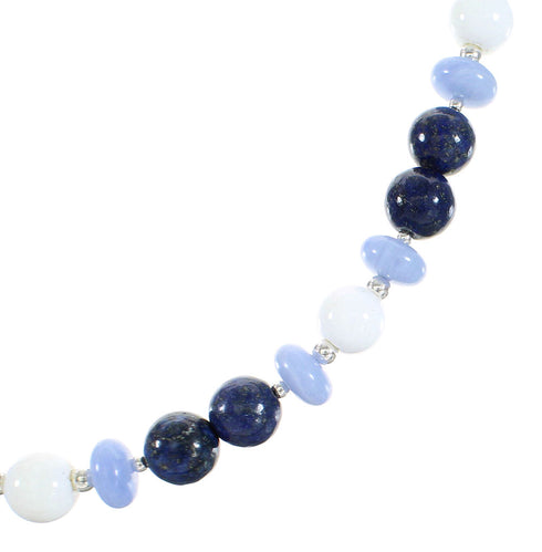 Multicolor Navajo Sterling Silver Bead Necklace AX99958