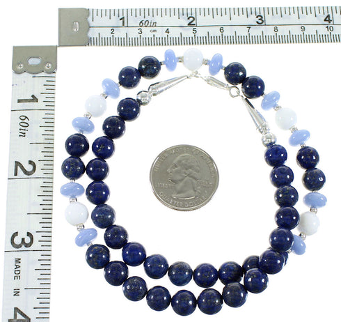 Multicolor Navajo Sterling Silver Bead Necklace AX99958