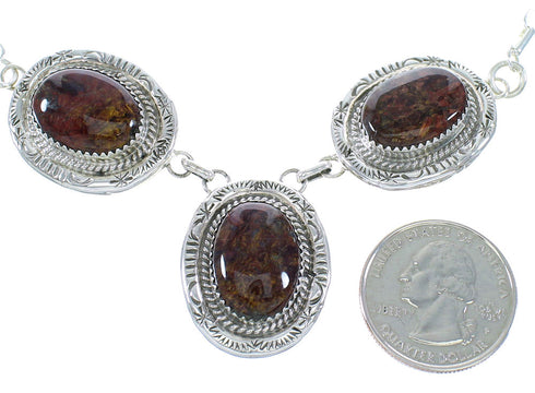 Sterling Silver Pietersite Navajo Link Necklace AX100011