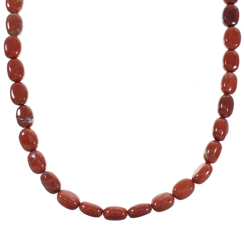 Jasper Authentic Sterling Silver Southwest Bead Necklace AX100044