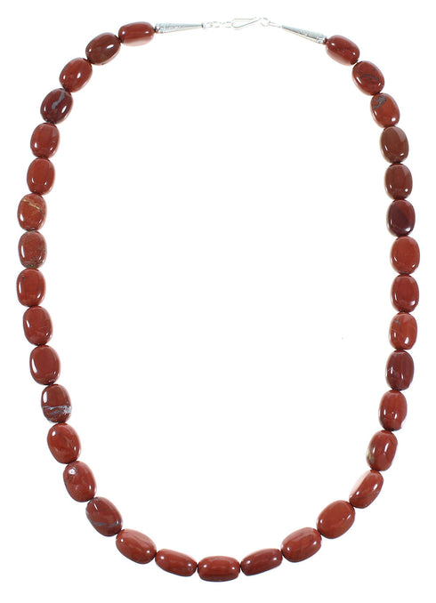 Jasper Authentic Sterling Silver Southwest Bead Necklace AX100044