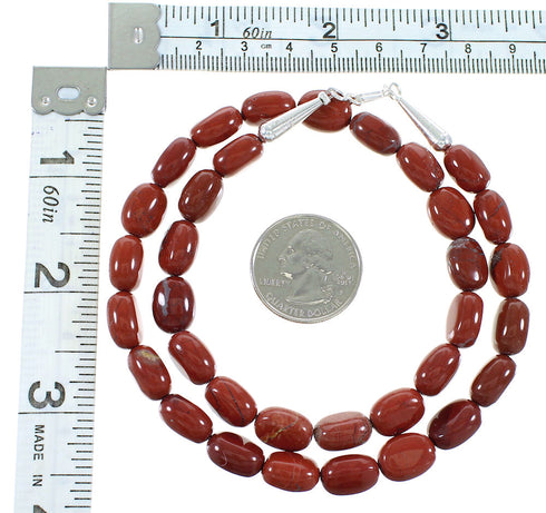 Jasper Authentic Sterling Silver Southwest Bead Necklace AX100044