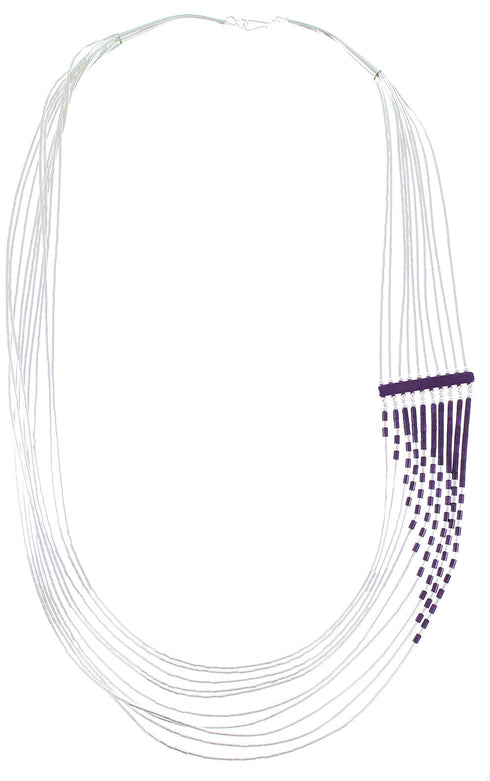Hand Strung Liquid Sterling Silver Sugilite Waterfall Necklace LS147S