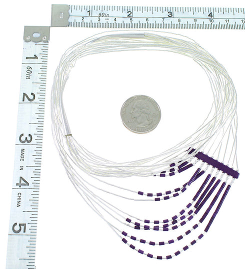 Hand Strung Liquid Sterling Silver Sugilite Waterfall Necklace LS147S