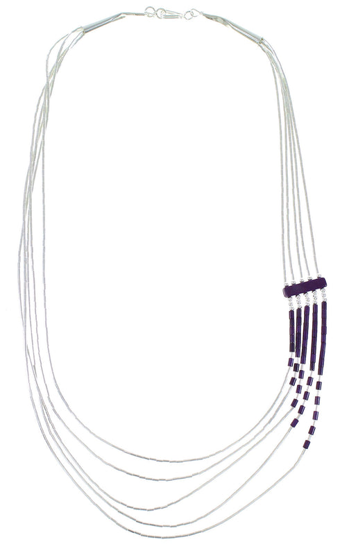Hand Strung Liquid Genuine Sterling Silver Sugilite Waterfall Necklace AX100042