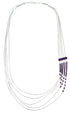 Hand Strung Liquid Genuine Sterling Silver Sugilite Waterfall Necklace AX100042