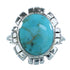Turquoise Authentic Sterling Silver Ring Size 6-3/4 AX100151