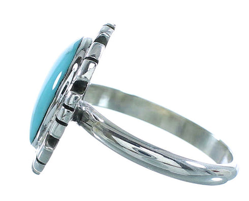 Turquoise Authentic Sterling Silver Ring Size 6-3/4 AX100151