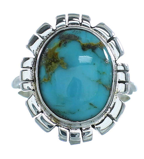 Silver Turquoise Southwest Ring Size 5-3/4 AX100156