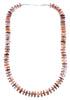 Orange And Purple Oyster Shell Sterling Silver Navajo Bead Necklace AX100278