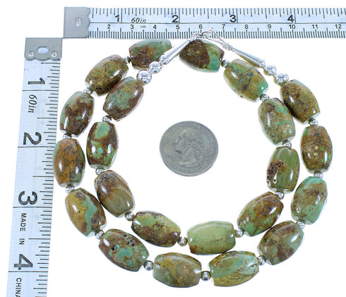 Sterling Silver Native American Turquoise Bead Necklace AX100306