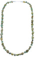Kingman Turquoise Silver American Indian Bead Necklace AX100327