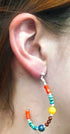 Southwest Sterling Silver Multicolor Post Dangle Bead Earrings LX114597