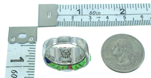 Multicolor Genuine Sterling Silver Ring Size 7-1/4 AX100726