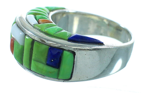 Multicolor Sterling Silver Ring Size 7-1/4 AX100733